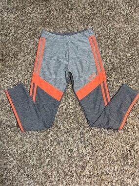 adidas Kids Gray and Orange Performance Leggings